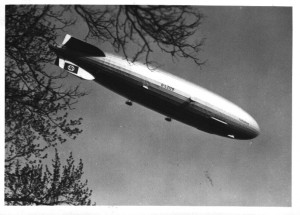 The Hindenburg airship on its last fatal flight